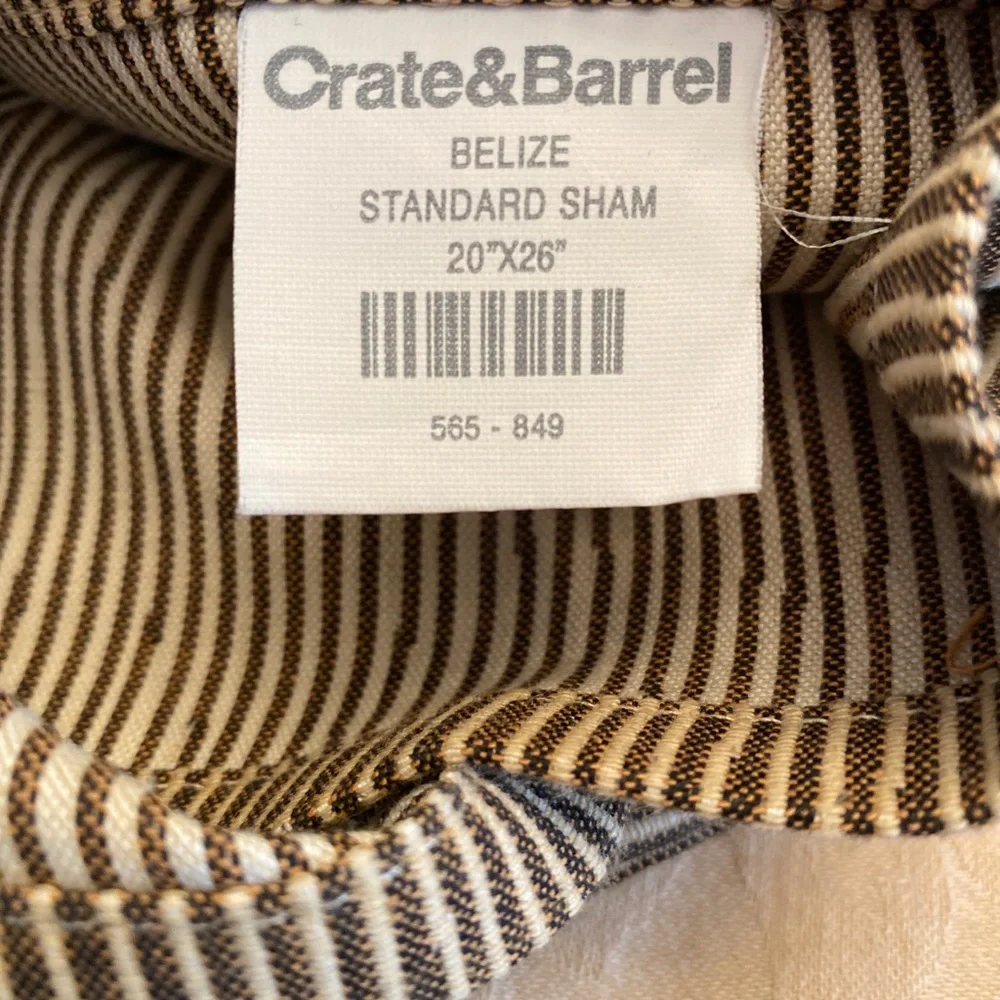 2 Crate & Barrel Belize 20x26 Standard Sham Set